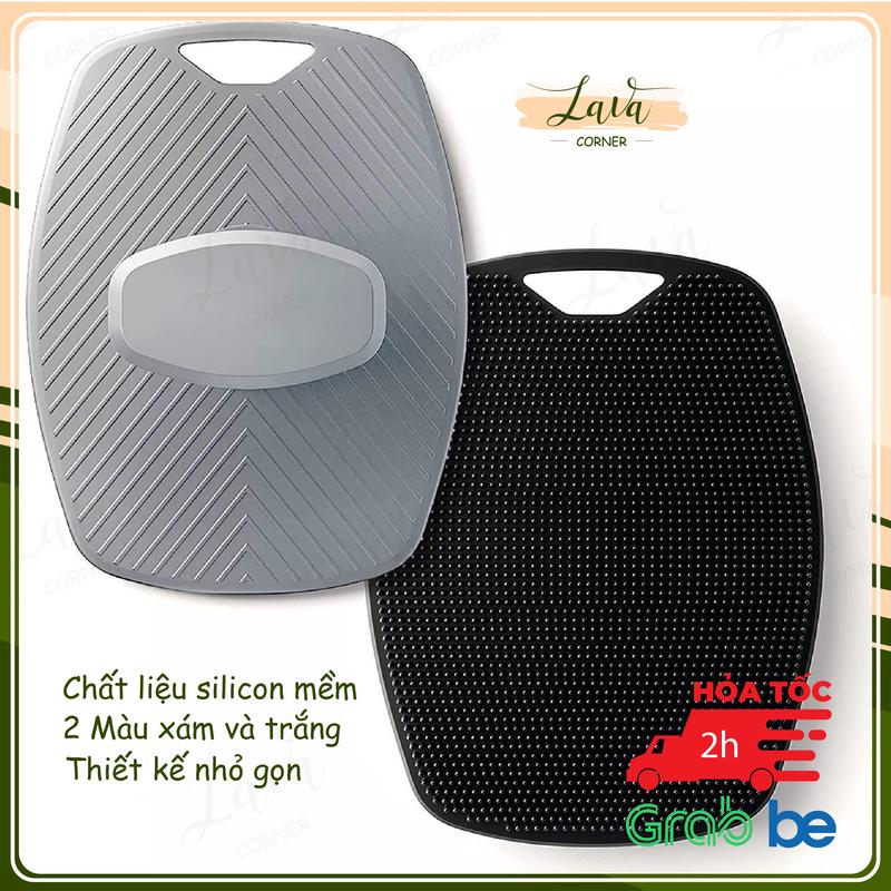 LaVa Bàn Chải Tắm Silicon Có Tay Cầm Chống Trượt Tẩy Tế Bào Chết Màu Đen & Xám…