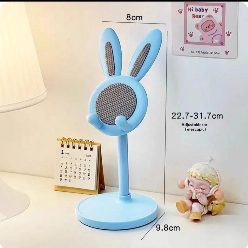 Giá đỡ điện thoại hình thỏ dễ thương, điều chỉnh độ cao, dùng để chụp ảnh tự…