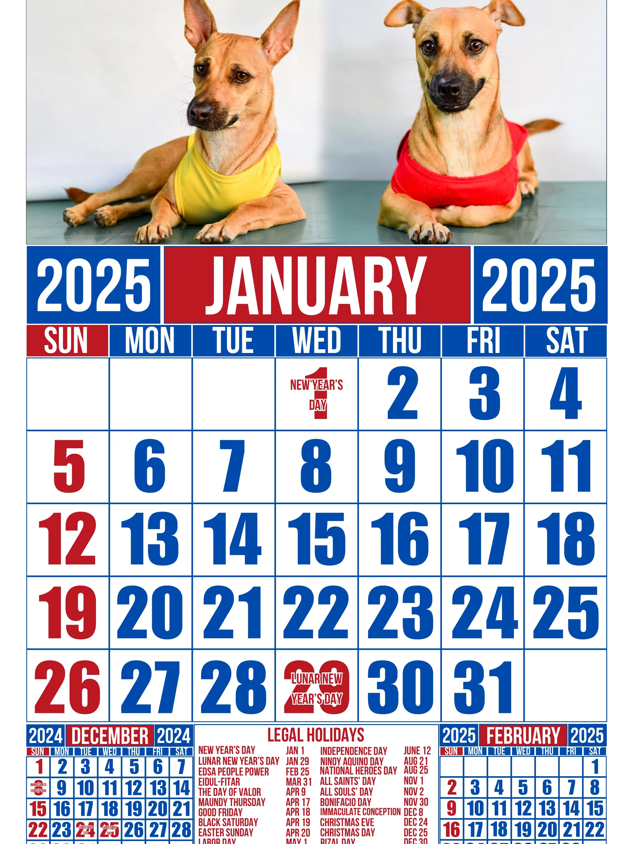 2025 Personalized Calendar A3 and Long Bond Paper Size (Send pic / design / text before order) landscape design is recommended