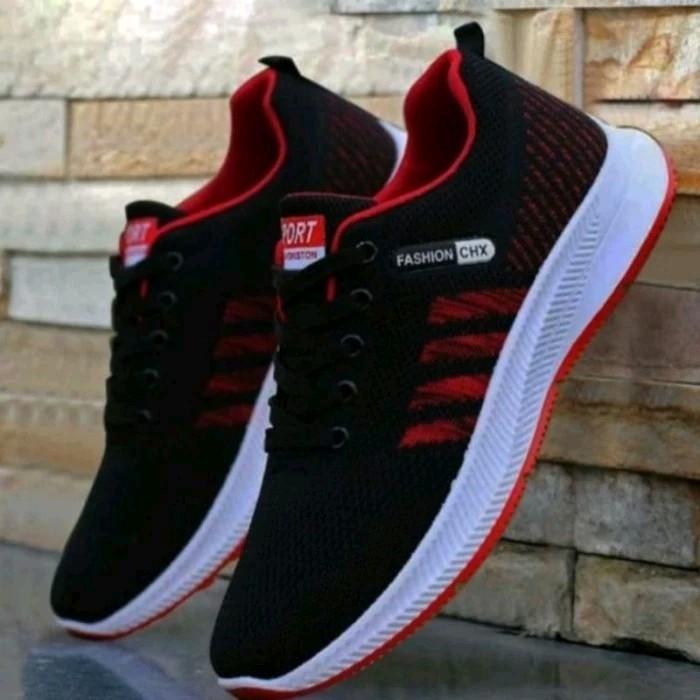 diskon promo sepatu sneakers pria kekinian kerja olah raga ngampus kuliah sekolah harian jalan formal kasual hits viral Shoes Snekers Casual Hitam Sport Running Putih Black chx Olahraga 5