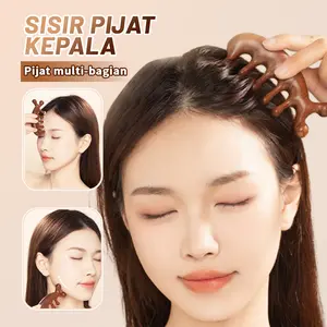 Sisir Pijat Meridian Kayu Cendana Sisir Pijat Lima Gigi Sisir Meridian Multifungsi Pengerukan Anti-statis Rumah Tangga Anti-penumpahan Anti-statis