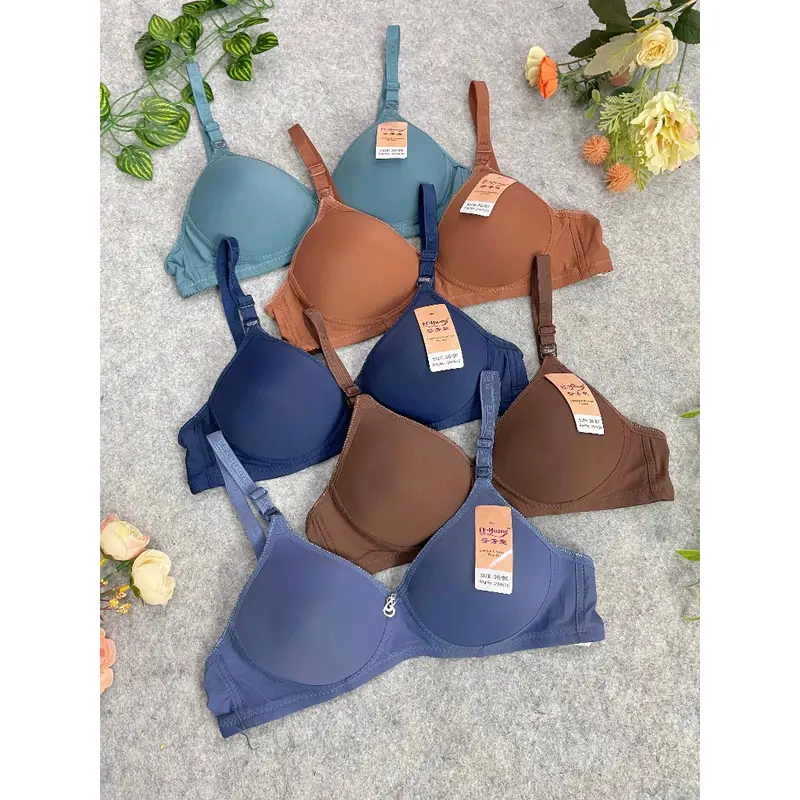 paket(5pcs) bra remaja huang polos// bra remaja/wanita lembut dan nyaman Bh Busa cup A 3