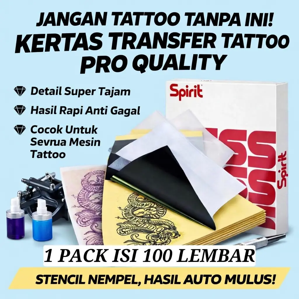 Kertas Transfer Tattoo A4 4 Layer Original ISI 100 LEMBAR – Tattoo Stencil Paper Thermal Manual