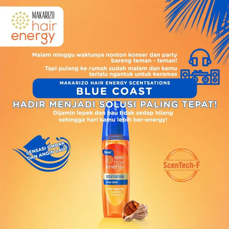 VITAMIN RAMBUT / PARFUM RAMBUT  WANGI - BPOM BY MAKARIZO -    Blue Coast 100 mL Bau 3