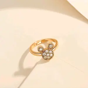 Cincin Anak Titanium Anti Karat Mickey Mouse Gold & Silver Cantik Elegan Dengan Desain Karakter Lucu Dan trendy