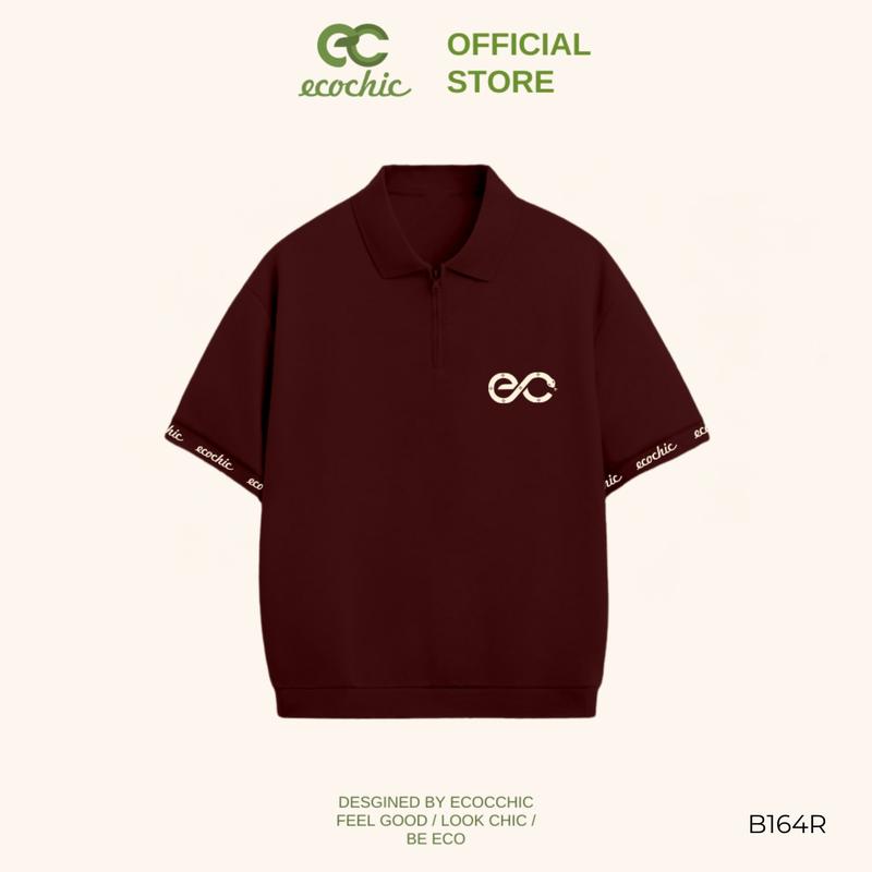 Áo Polo Logo Viền Tay ECOCHIC Cao Cấp Chất Liệu Thoáng Mát Form Chuẩn Chính Hãng B164 7