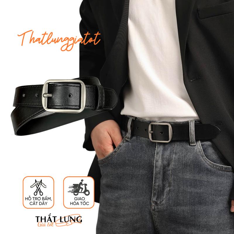 Thắt lưng nam nữ mặt chữ nhật phong cách Hàn Quốc bản 3.3cm TL114 - Thắt Lưng Giá Tốt