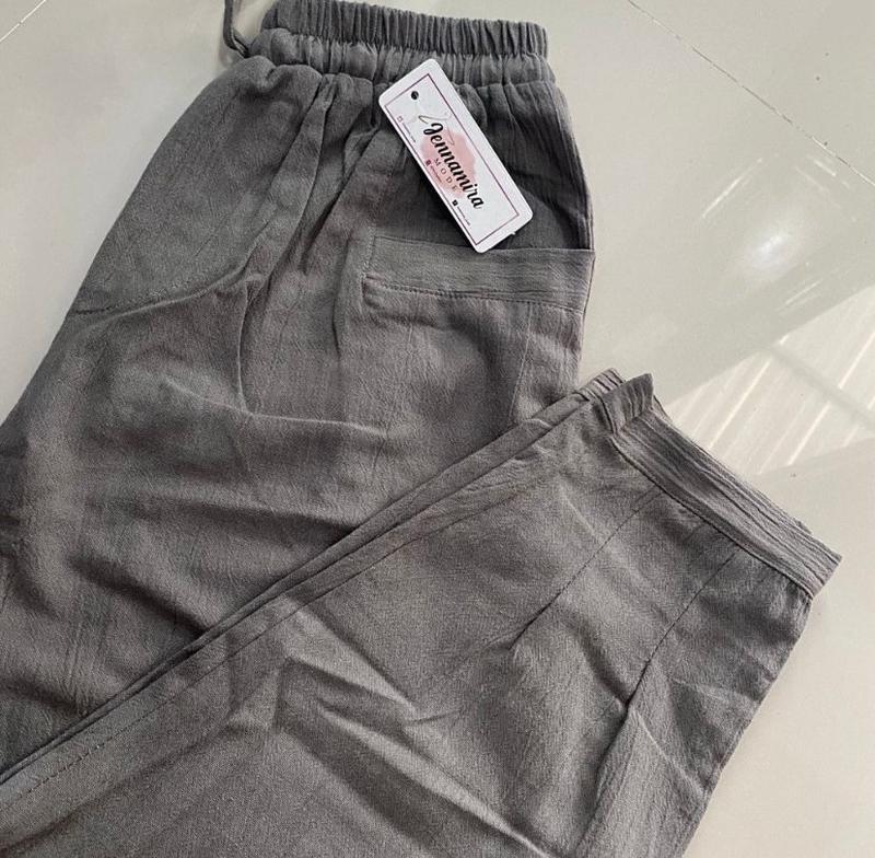 GHEA | Haruka Pants Basic - Kain Linen Crinkle Premium - Celana Wanita Panjang 7/9 Pinggang Karet Melar Nyaman 2