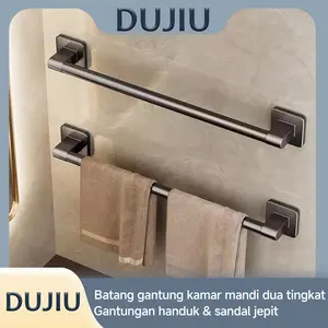 BOGAGROUP Rak Handuk Dinding Mewah Minimalis, Tanpa Bor Tanpa Paku Mudah Dipasang, Anti Karat Anti Lembab Kuat Awet Organizer Kamar Mandi Dapur Rumah Tangga