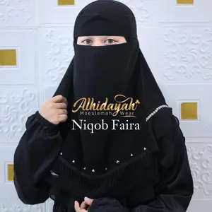 Niqob FAIRA | Matt Sifon Silky dan Jettblack | Niqob Niqab Bandana Wolfis Wolvis Terbaru Niqob Yaman