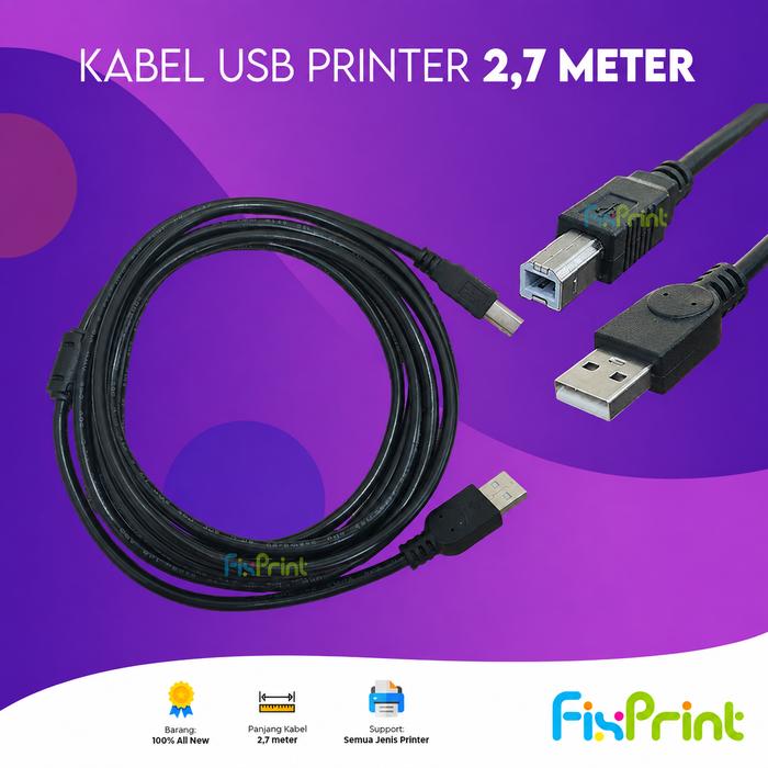 Gambar Kabel USB Printer A Male B Male Kabel USB Printer to Komputer 2,7 Meter dari FixPrint Indonesia Kota Administrasi Jakarta Pusat Tokopedia