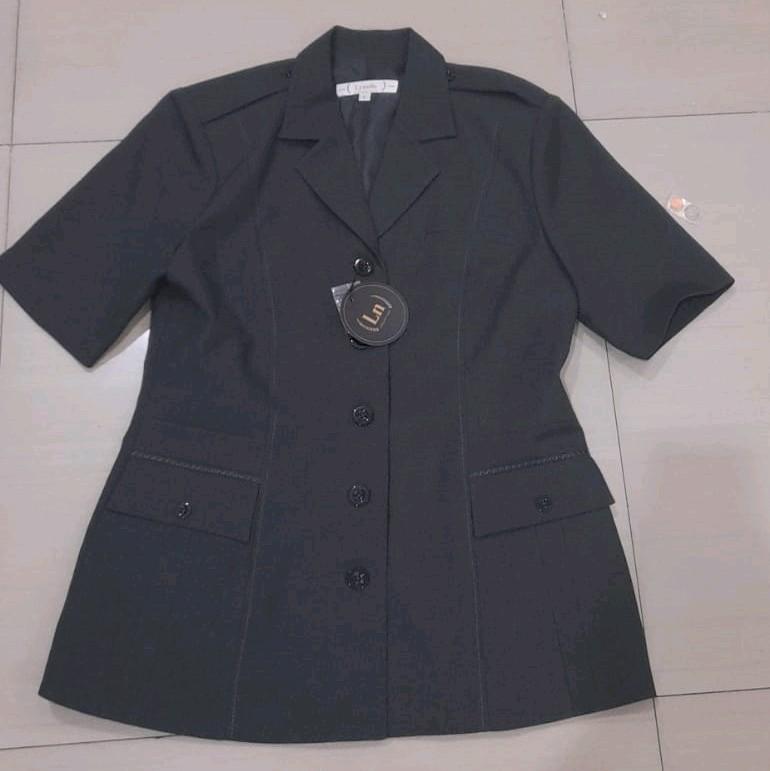 Seragam Blazer Wanita Asn Model 6605 Warna Abu Tua Stelan Celana 2