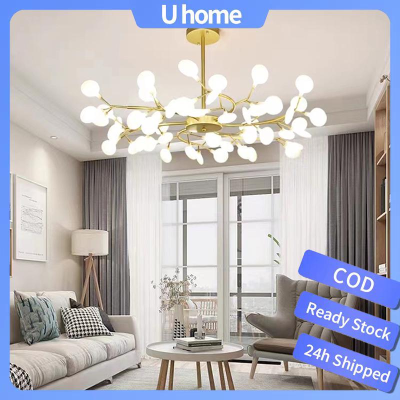 【Siap Stok COD】Lampu Hias Gantung Desain Kunangkunang Gaya Modern 18/30 kepala Antik Untuk Ruang Tamu Kamar Ruang Tamu Sederhana 1