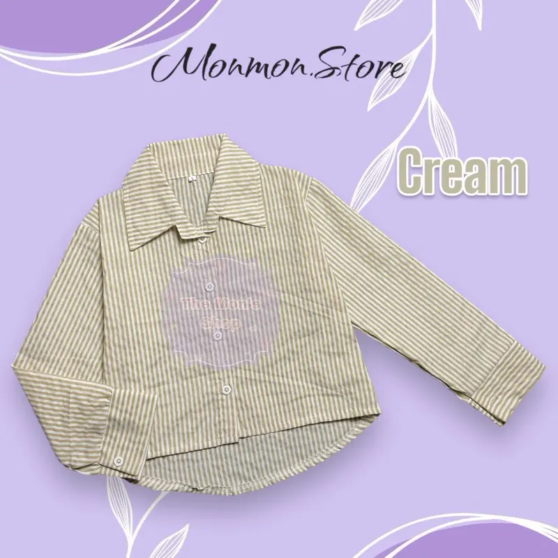 Blouse Kemeja Anak Motif salur katun 5-12 tahun ootd fashion viral atasan anak perempuan 4