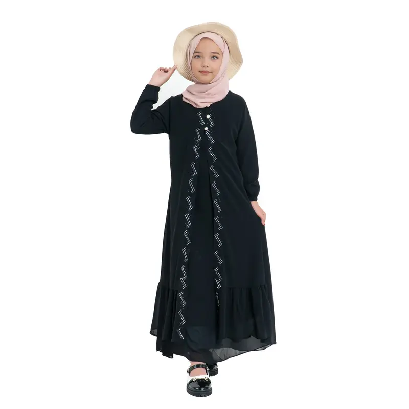 Gamis Sumayya Anak Perempuan Cantik Bahan Ceruty Baby Doll Tangan Panjang 2