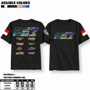 T-Shirt Racing Distro 30s Bisa Custom Nama & Nomor Balap Desain Racing Menarik Cocok untuk Penggemar Balap Tampil Gaya Unik