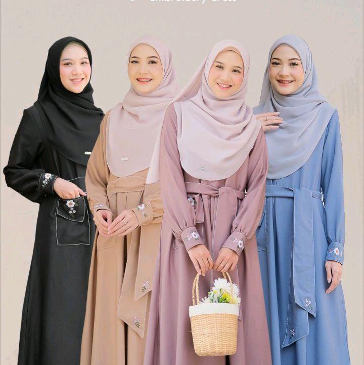Gamis Naisha Korean Look - Yuri Embroidery Dress 0