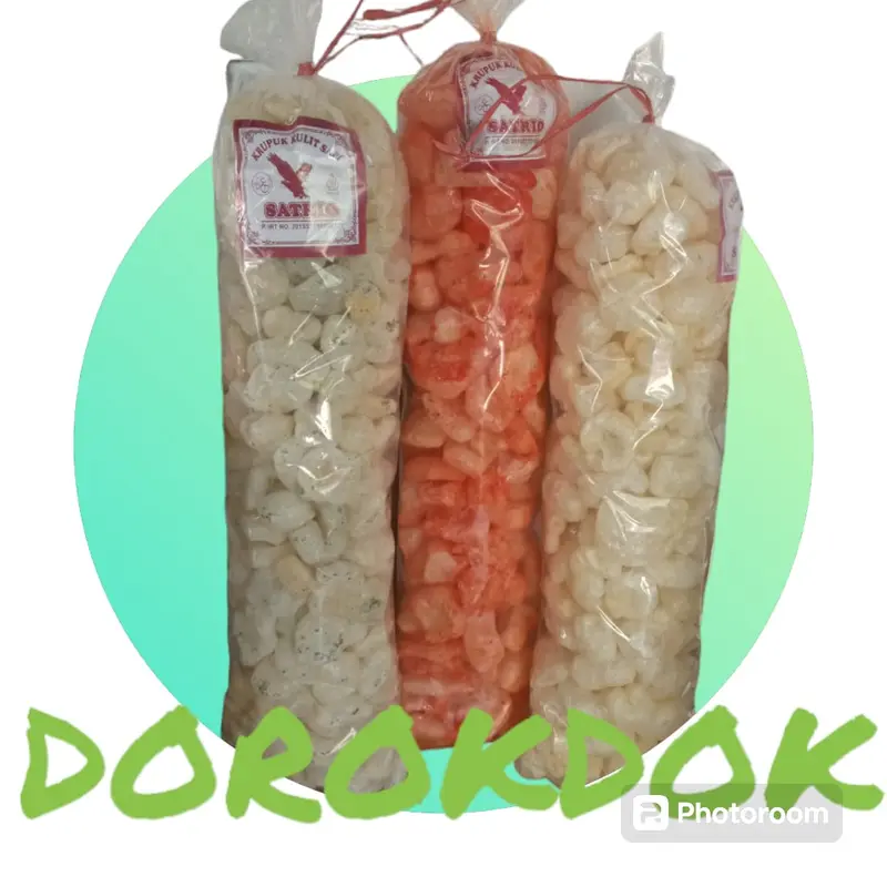 2 BALL 400gr KERUPUK RAMBAK KULIT SAPI, VARIAN RASA , BISA COD- SNACK Asin Pedas Camilan Food Rumput Makanan Cemilan Keripik 2