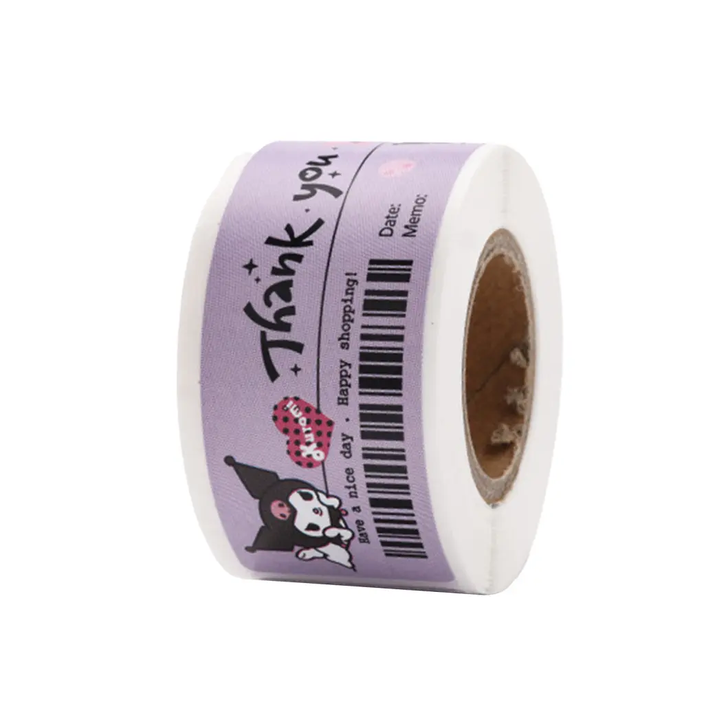 Yumali Sealing Labels Sticker Convenient Universal Sticker Tape 76x25mm Cartoon Pattern Thank You Sticker Stationery Accessories Self-adhesive