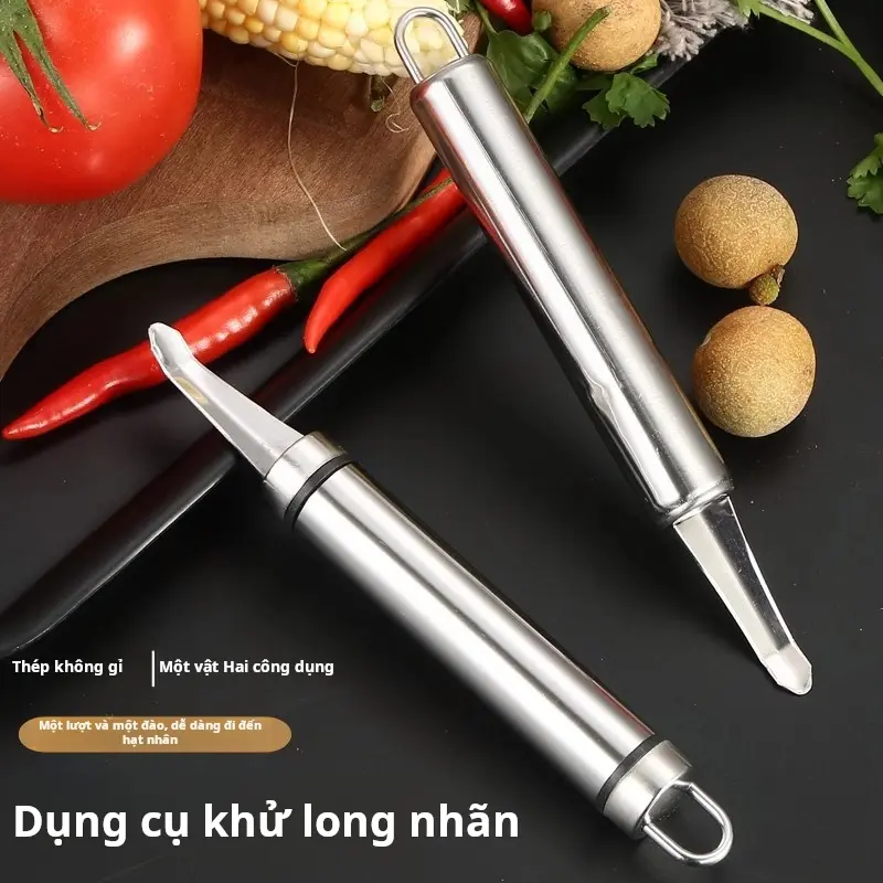 Dây loại bỏ tôm bằng thép không gỉ, Dụng cụ loại bỏ lõi longan, Loại bỏ da, Loại bỏ thịt, Dụng cụ loại bỏ bụng tôm, Thích hợp cho máy thái vải thiều và longan gia dụng, [Thanh Toán Khi Nhận Hàng] 1