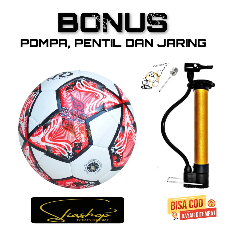 BOLA FUTSAL SIZE 4 BAHAN STARWING DIJAHIT TANGAN MANUAL BONUS POMPA PENTIL DAN JARING BALL Outdoor 4