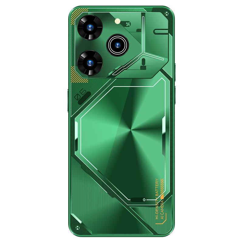 D03 smartphone 8GB+256GB 5G 8000mAh Battery Android 14 Full Screen  Dual SIM Hijau 128GB