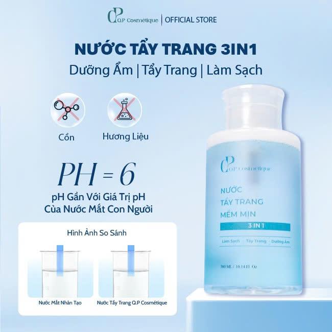 Nước Tẩy Trang Làm Sạch Sâu Dịu Nhẹ Phù Hợp Cho Mọi Loại Da Q.P Cosmétique 300ml