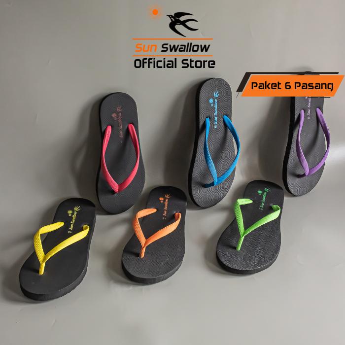 Gambar Paket 6 Pasang Sandal Jepit Karet Wanita Sendal Sun Swallow Lumina Size Seri dari Sun Swallow Sandals Kota Administrasi Jakarta Utara Tokopedia
