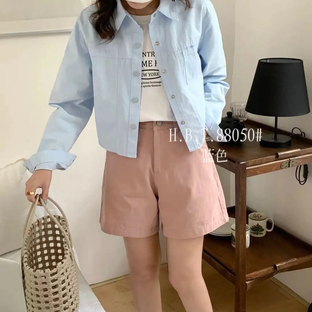 01.kemeja crop HBT 88051 Bkk ( Sofdjeans )