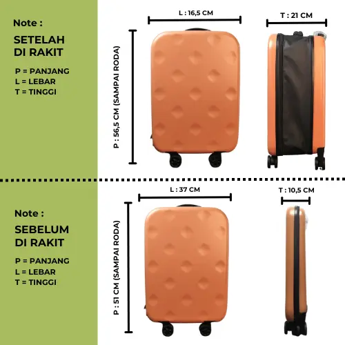 Koper Lipat L9009 20 inch Koper traveling jastip koper kabin 4 roda 360 derajat 1