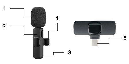 Product Introduction of Wireless lavalier microphone Type-C K20 lapel/collar clip microphone Wireless mobile receiver USB-C charging, plug-in rechargeable, compact and portable, intelligent noise reduction, for: smartphone, audio, wireless live broadcast, Vlog recording video 1