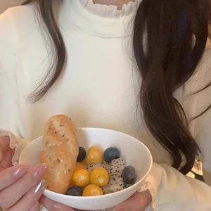 Áo Len Cổ Cao Viền Ren, Dành Cho Nữ, Dệt Kim Vừa Vặn Ấm Áp Mùa Thu Đông, Áo Mặc Hàng Ngày Thường Ngày Sành Điệu, Vải Mềm Thoải Mái, 5347 #