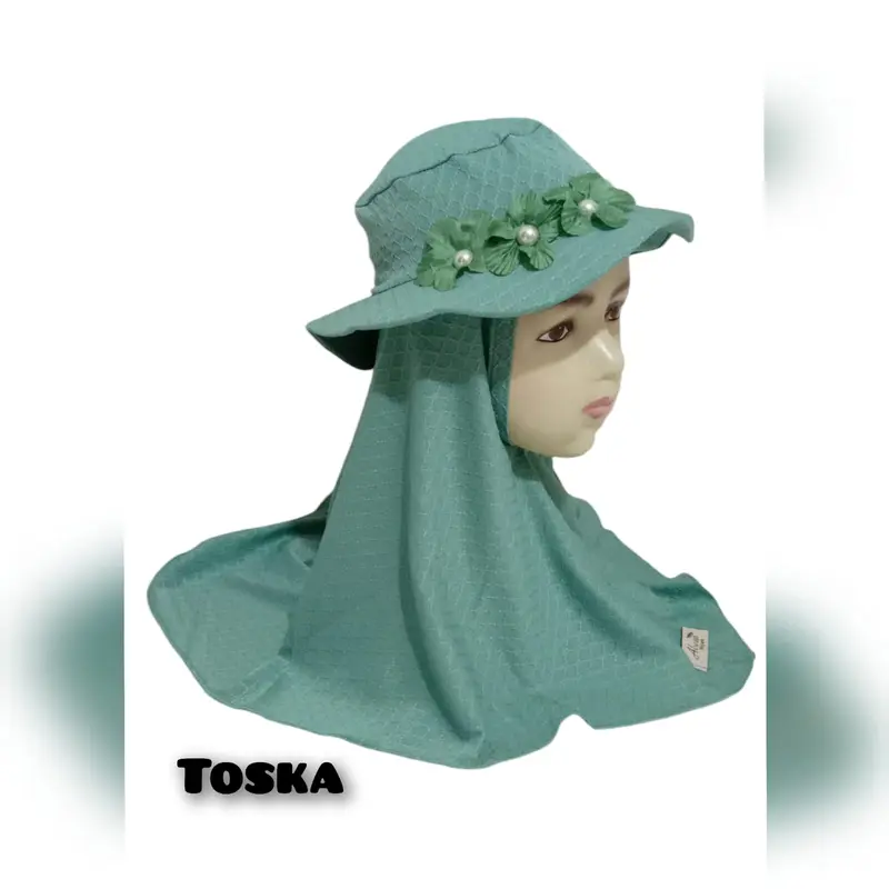 Jilbab Bayi Topi Bulet Bunga Atas 0-3 tahun Strada Premium 3