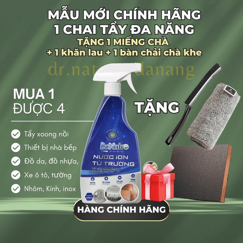 Mẫu mới 1 Chai Tẩy Đa Năng Dr.Natro 500 ml Tặng 1 khăn lau bếp đa năng và 1 miếng xốp chà nhám thân thành, DR NATRO HABELA HOME, làm sạch