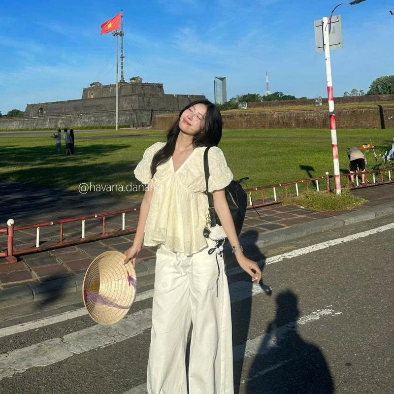 (HAVANA) CÓ BIGSIZE - Áo DORY babydoll cổ tim hoa thêu phối bo chun AO545