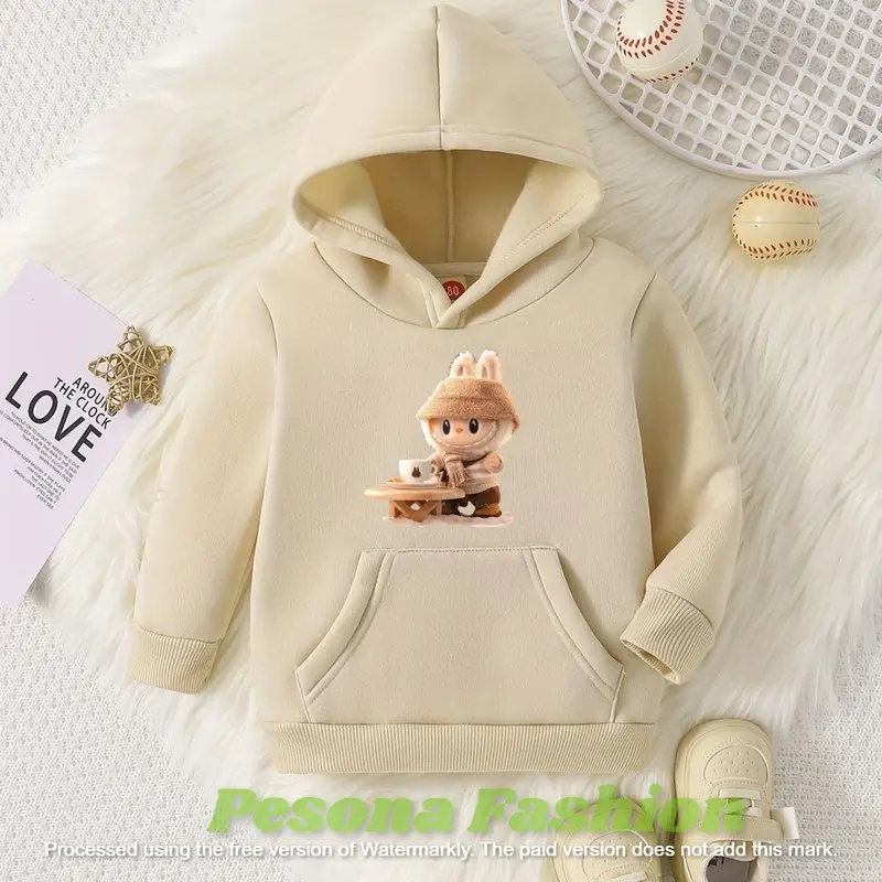 Hodie anak usia 1-12 tahun Hoodie anak cewek cowok  bahan fleece motif viral laabuubu 6