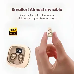 Mini Earphone In-Ear Ultra Kecil Invisible Wireless Bluetooth 5.4 Headphone TWS Mini Earbuds Pengurangan Kebisingan Tahan Baterai