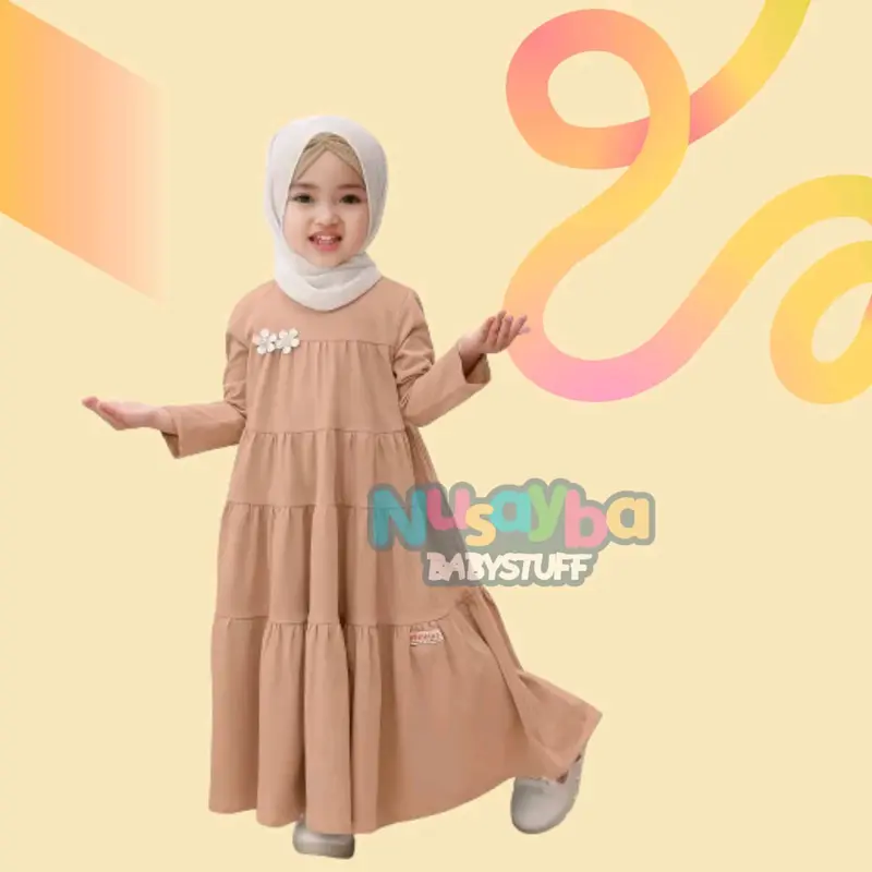 PROMO GAMIS LEBARAN ANAK / GAMIS TPA POLOS 1-8 TAHUN / baju muslim cewek Kaos Nyaman 4