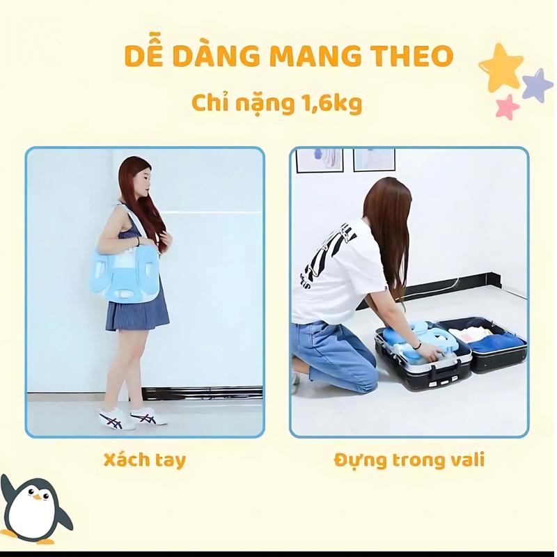 Ghế ăn dặm gấp gọn đan năng cho bé, ghế ngồi ăn tiện lợi cho bé từ 6 tháng tuổi, có dây ai bảo vệ - Kem Ghế ăn 4
