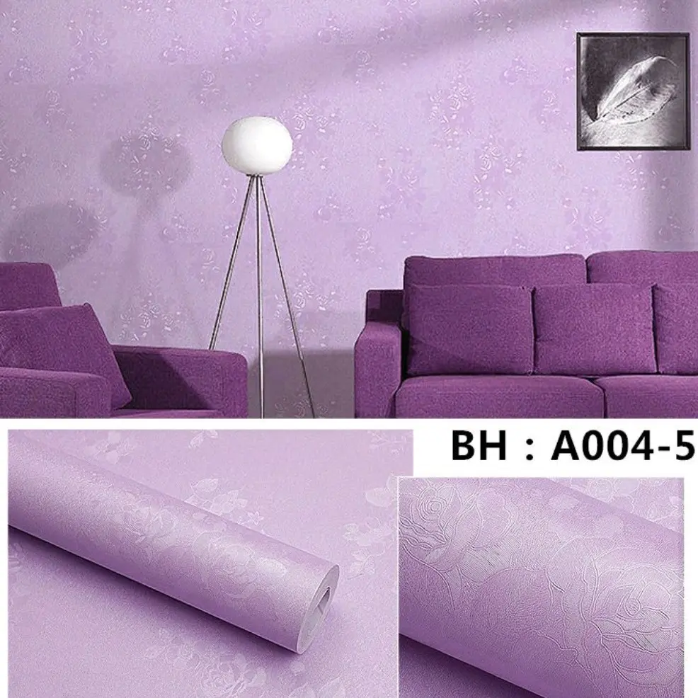EMBOS UNGU WALLPAPER DINDING MURAH