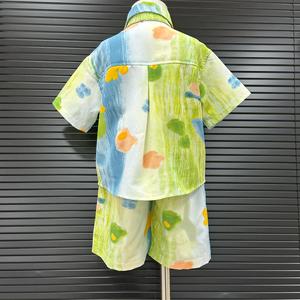 SCBEBEサマービーチミニマルセット シンプルシャツ＋ショートパンツ キッズトレンディアイテム 3歳〜12歳