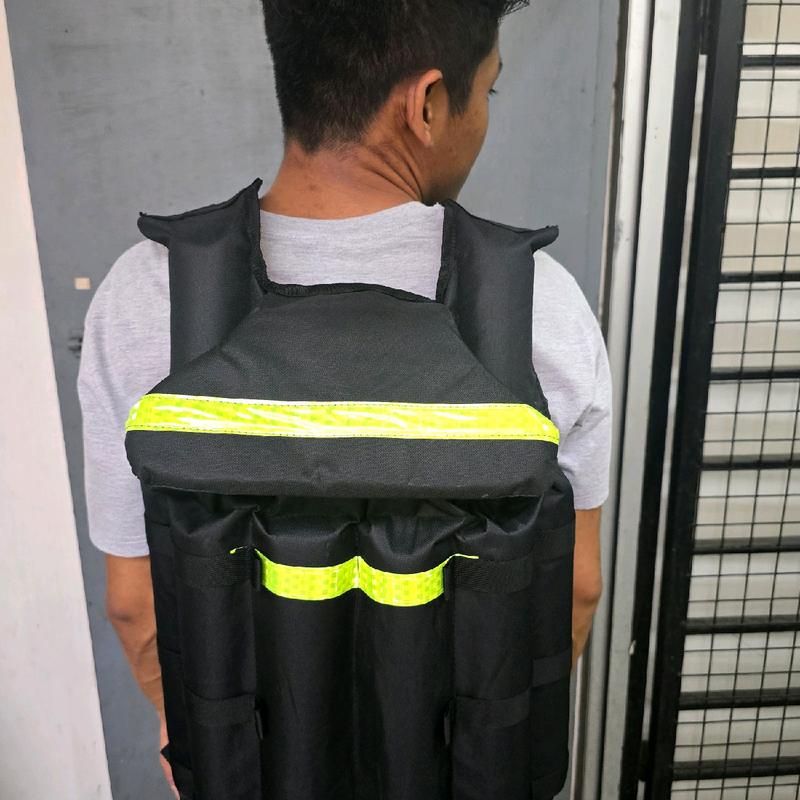Baju pelampung hitam kombinasi merah/orange up 90kg 5