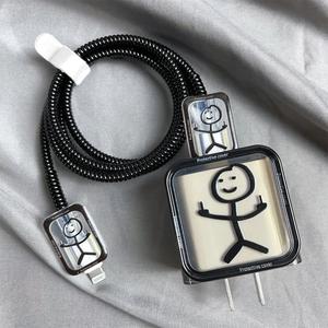 Funda Protectora para Cargador con Correa de Silicona, Organizador de Cable de Carga, Accesorios para iPhone, Protege el Cargador y Cables de Datos