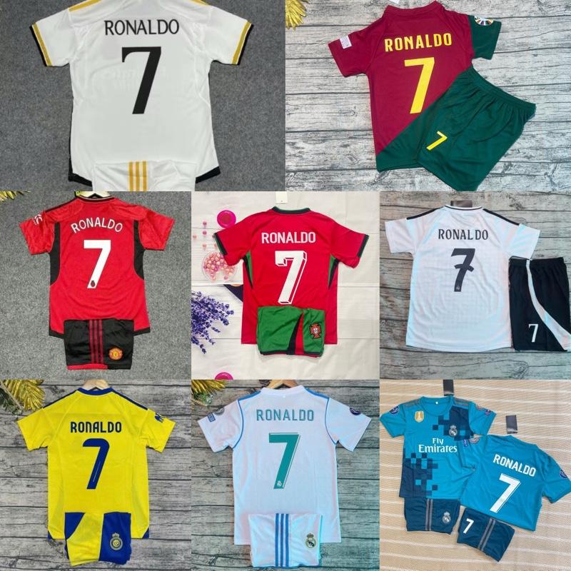  Áo bóng đá trẻ em Ronaldo - Chất liệu Mè Thái cao cấp - Không nhăn không xù không phai - Cho Bé Top 
