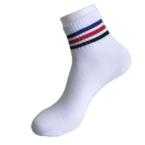 Paket 6 Pasang Kaos Kaki Lembut Nyaman Panjang 3/4 Diatas Semata Kaki Skate Oldschool Motif Stripe Dewasa Lembut 2