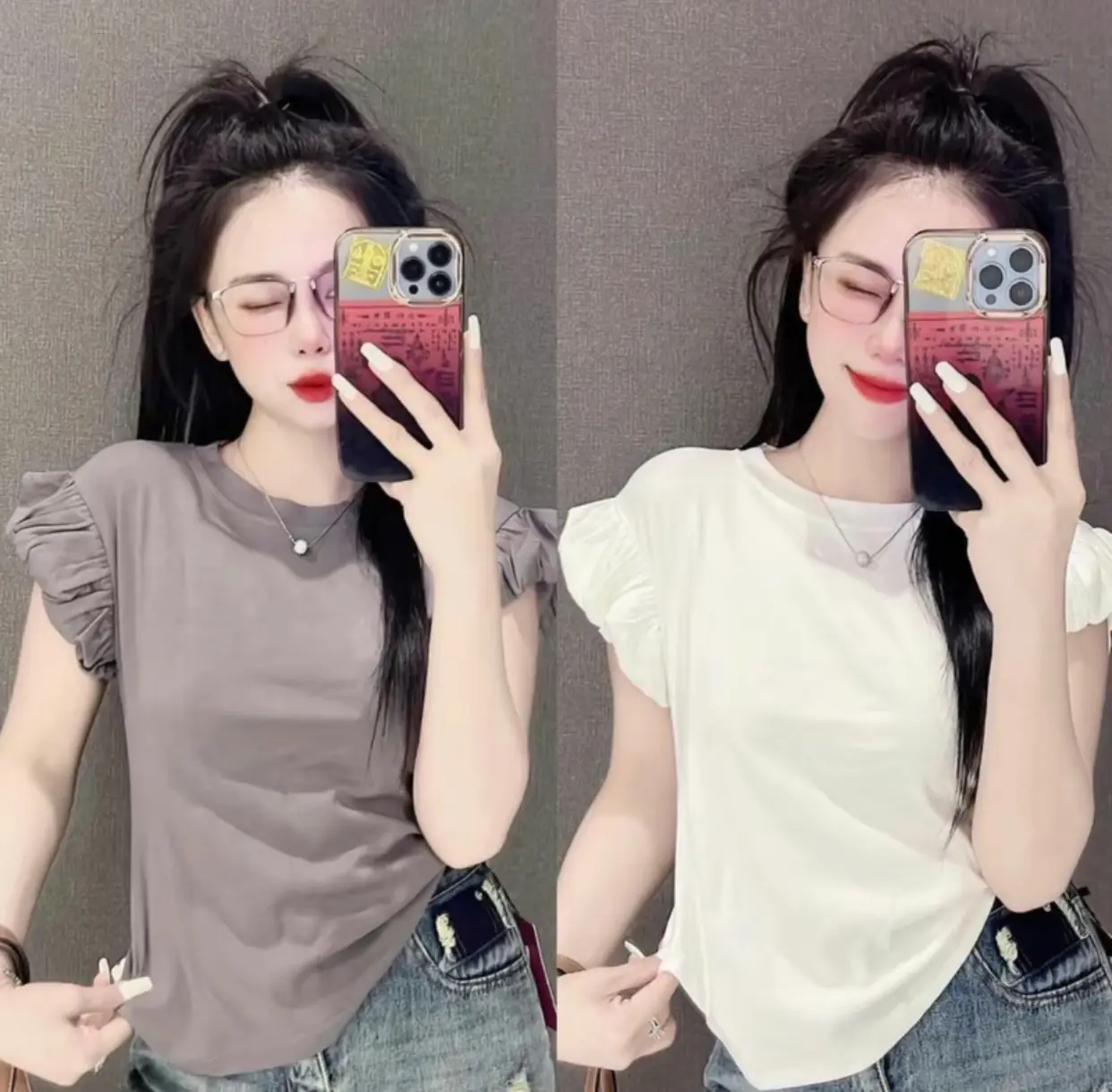 Áo thun tăm nữ tay hến mẫu mới 2025 size 38-65kg,chất thun tăm,Áo thun fom body cộc tay cho nữ | BigBuy360 - bigbuy360.vn