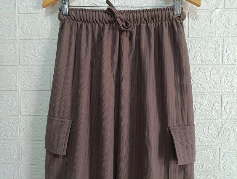 Product Introduction of BIG PROMO Kulot Cargo Jumbo Knit Hornet Panjang  Celana Wanita Pant Linen Bawahan Tebal 14
