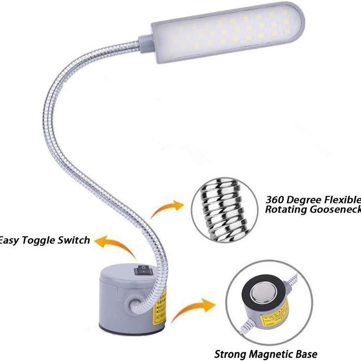 MTE Lampu Mesin Jahit LED 20 Titik 30 Titik Magnet (PAKAI COLOKAN) 4