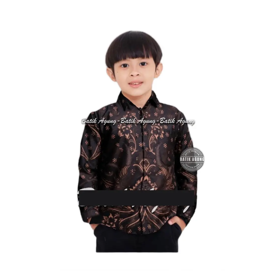 Atasan kemeja batik anak Cowok Tangan panjang asli Katun Pekalongan motif SETANI Baju