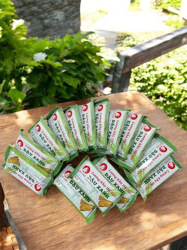 Lương Khô Hà Nội 45G - Bánh Lương Khô Bổ Sung Năng Lượng Vị ĐẬU XANH - Đồ Ăn Nhanh - Gói 45g - Thơm Bùi Truyền Thống - Tiện Lợi Cho Đi Học Đi Làm